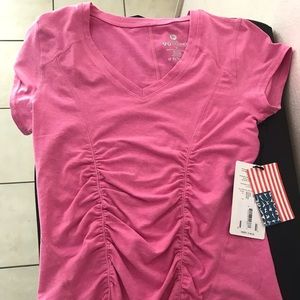 NWT Pink Vneck Fitted Top